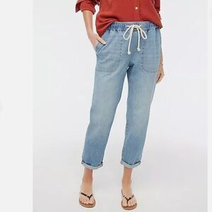 J. Crew Denim Jogger Pant with Rope Tie Closure 35